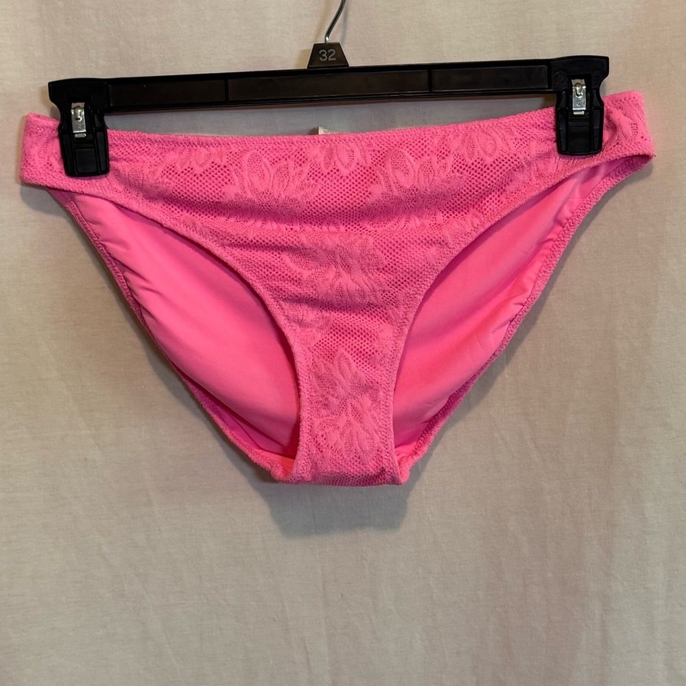 AA-435 Aerie NWT Pink Lace Summer Swim Bikini Bottoms Size L